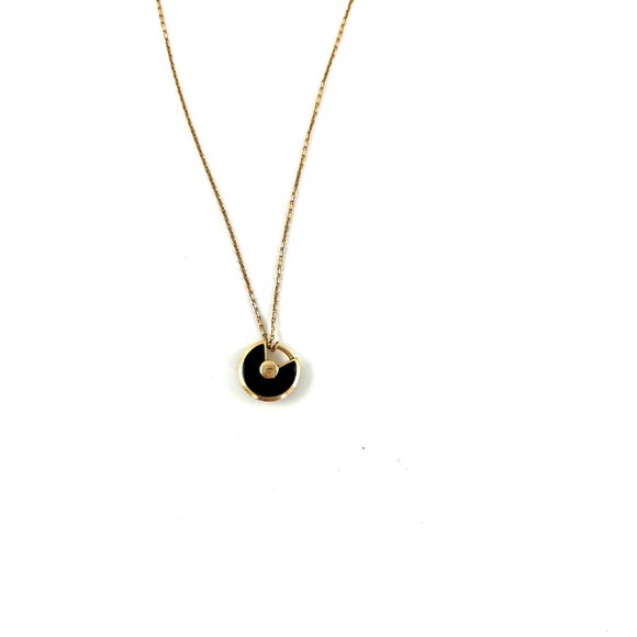 Authentic Cartier Amulette De Cartier XS Onyx Diamond Pendant Necklace - Picture 8 of 9